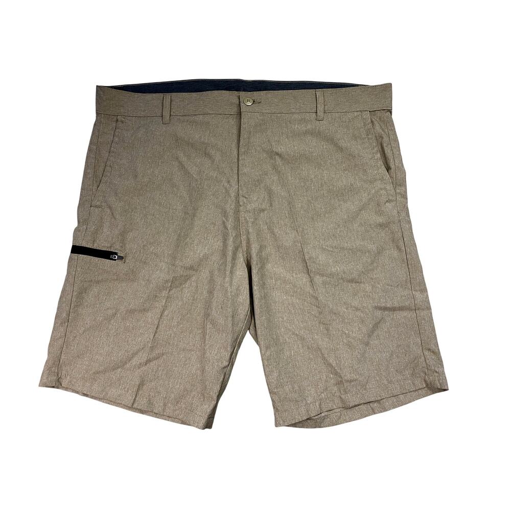 Burnside Shorts Mens 40 Beige Khaki‎ Chino Flat Front Zip Pocket Stretch (42x10)
